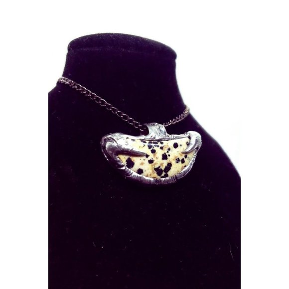 Gothic Dalmatian Jasper Crystal Necklace - Picture 11 of 12